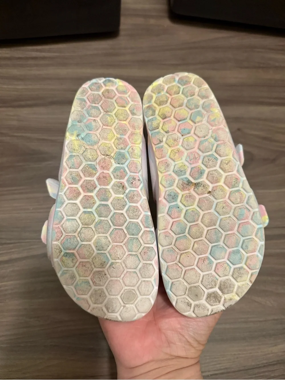 Cat & Jack Pastel Tie-Dye Pink Buckle Sandals size 11C